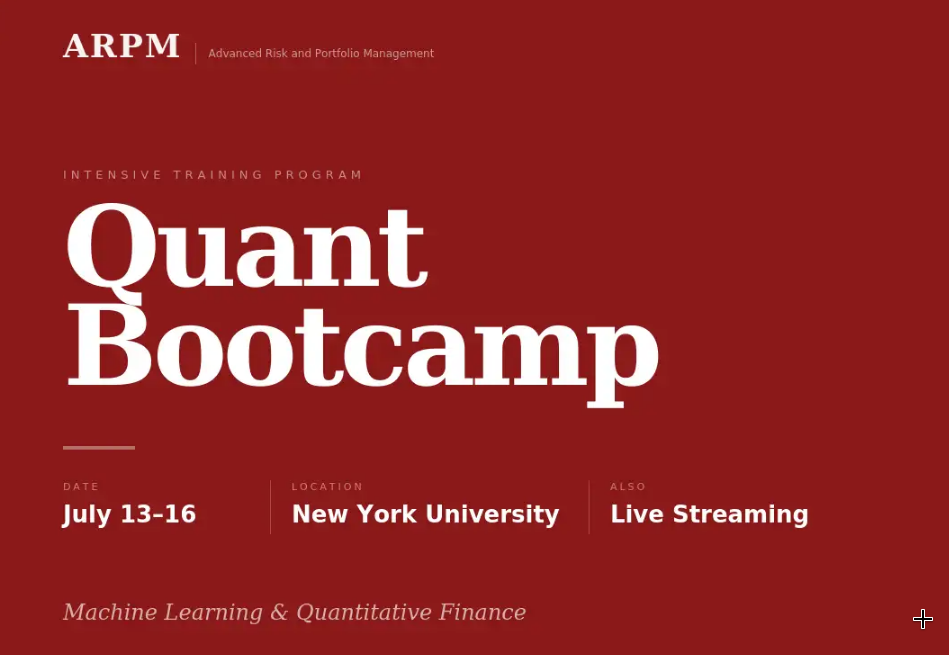 ARPM Quant Bootcamp 2026
